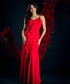 Red Frilled Maxi Dress